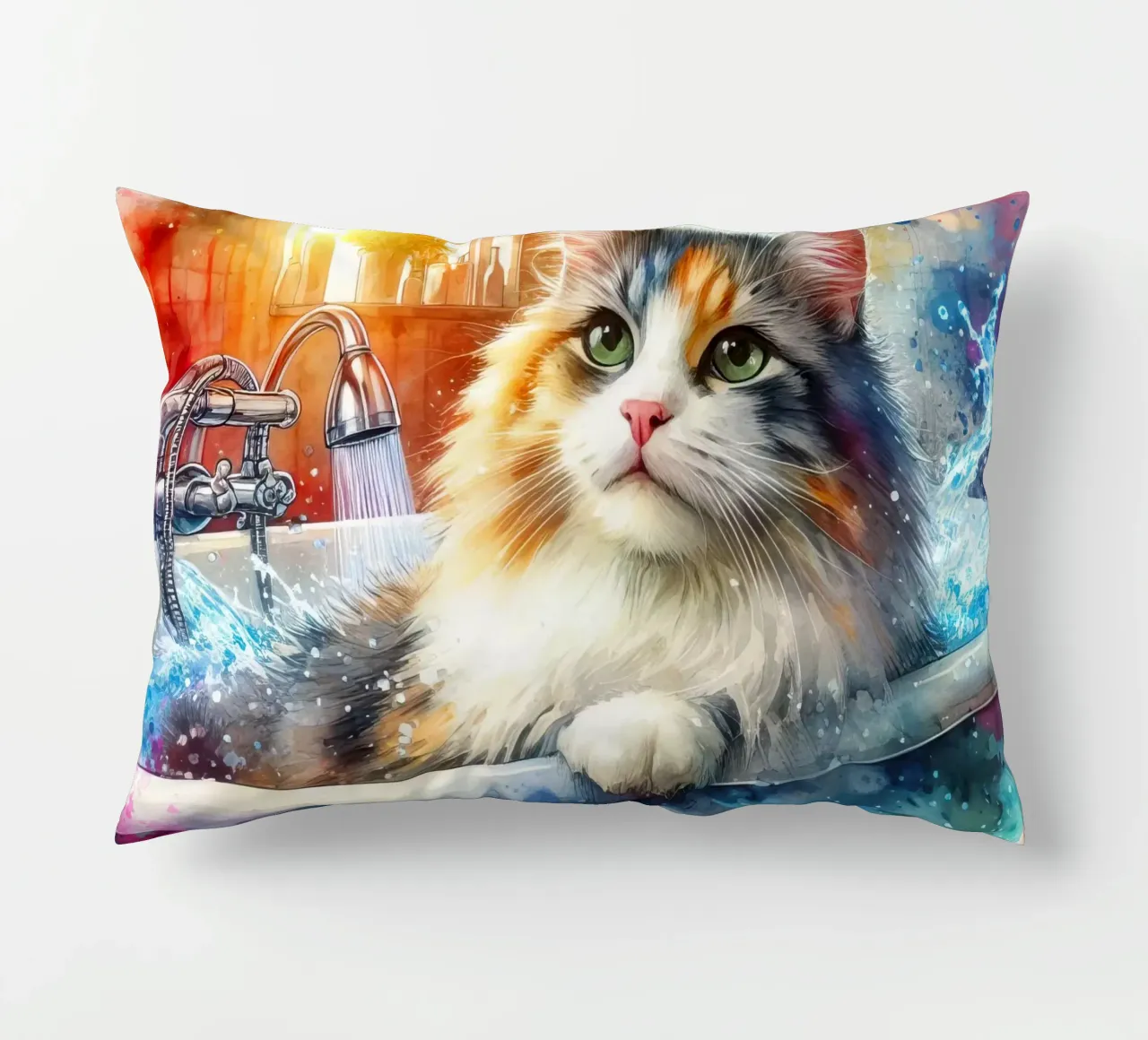 Un gatto nella vasca da bagno cuscino da 🎁 ARTVI-SHOP