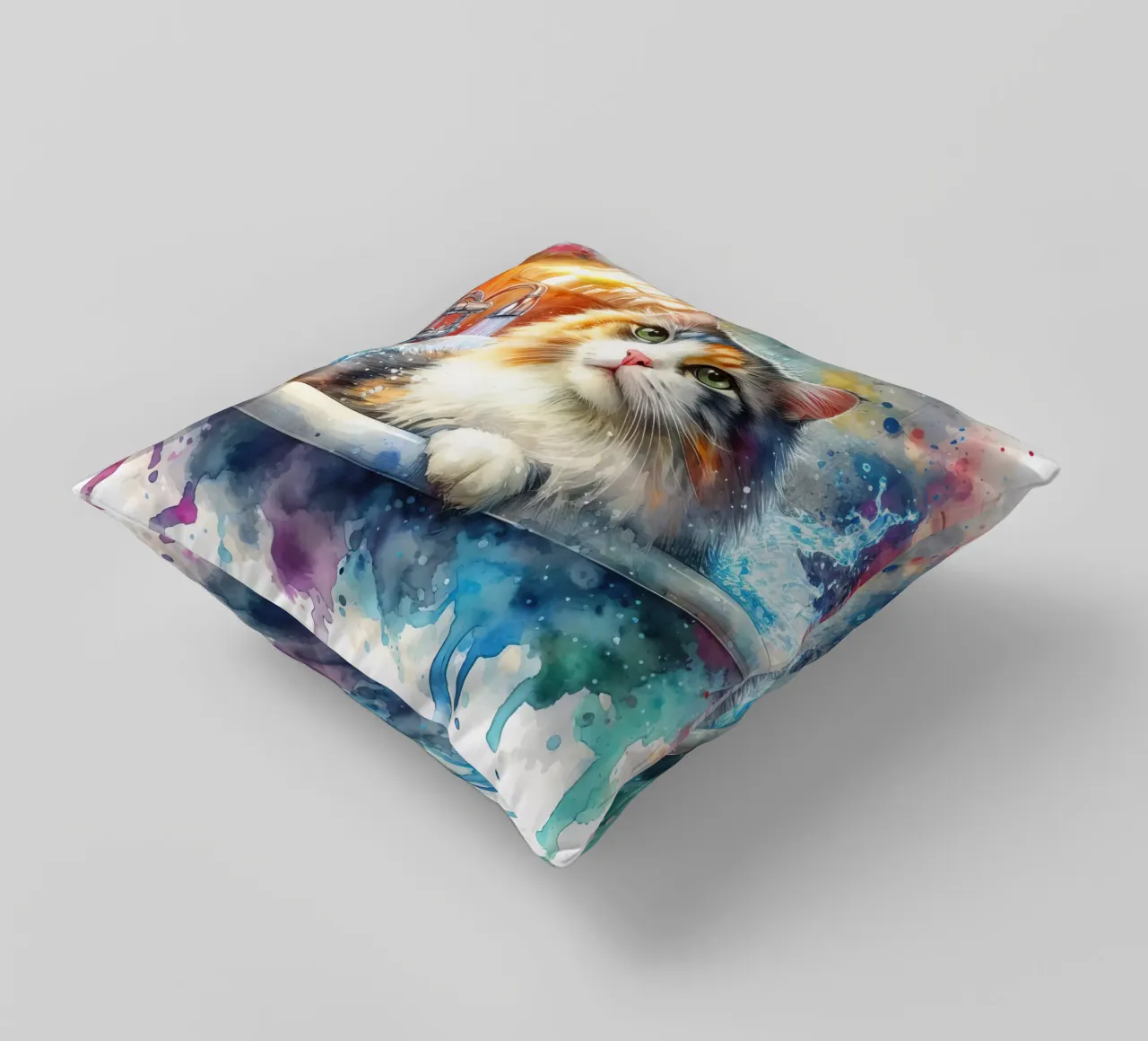 Un gatto nella vasca da bagno cuscino da 🎁 ARTVI-SHOP