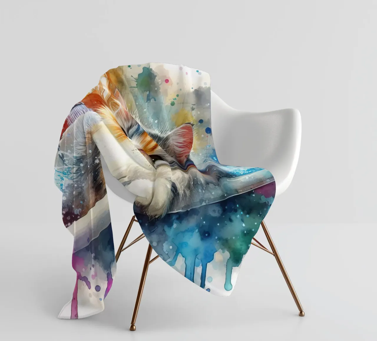 Un gatto nella vasca da bagno coperta in pile da 🎁 ARTVI-SHOP