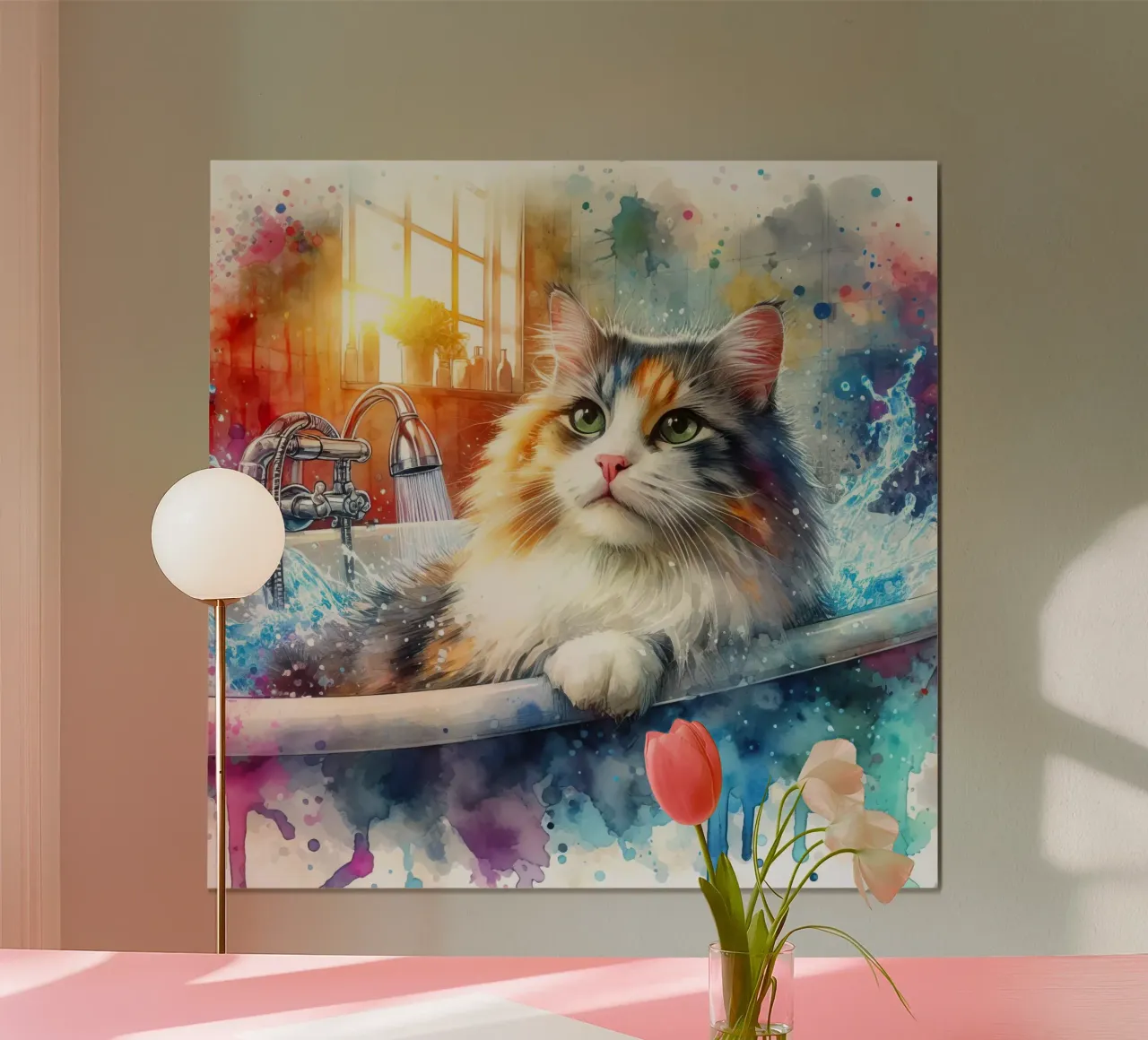 Un gato en la bañera poster de 🎁 ARTVI-SHOP