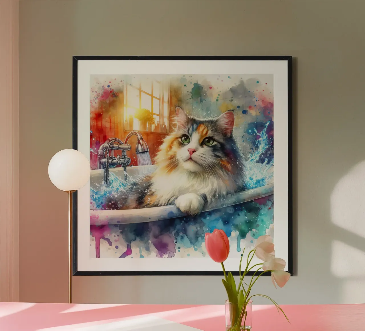Un gato en la bañera poster de 🎁 ARTVI-SHOP