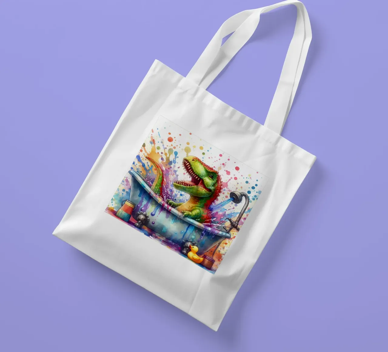 A dinosaur in the bathtub tote bag by 🎁 ARTVI-SHOP