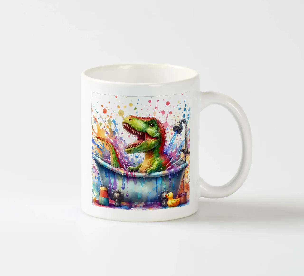A dinosaur in the bathtub ceramic mug by 🎁 ARTVI-SHOP