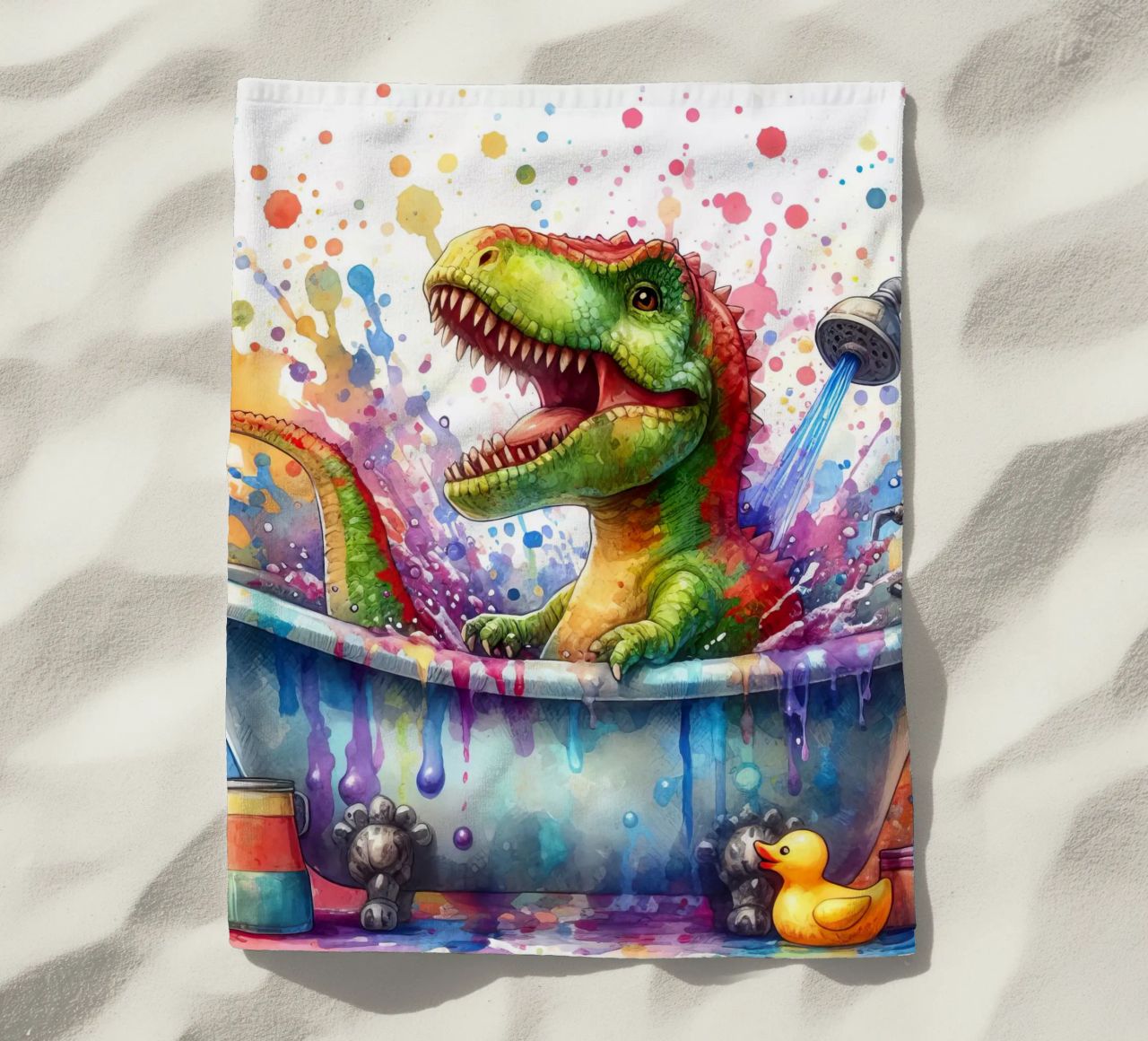 Un dinosaure dans la baignoire serviette de plage de ARTVI-SHOP