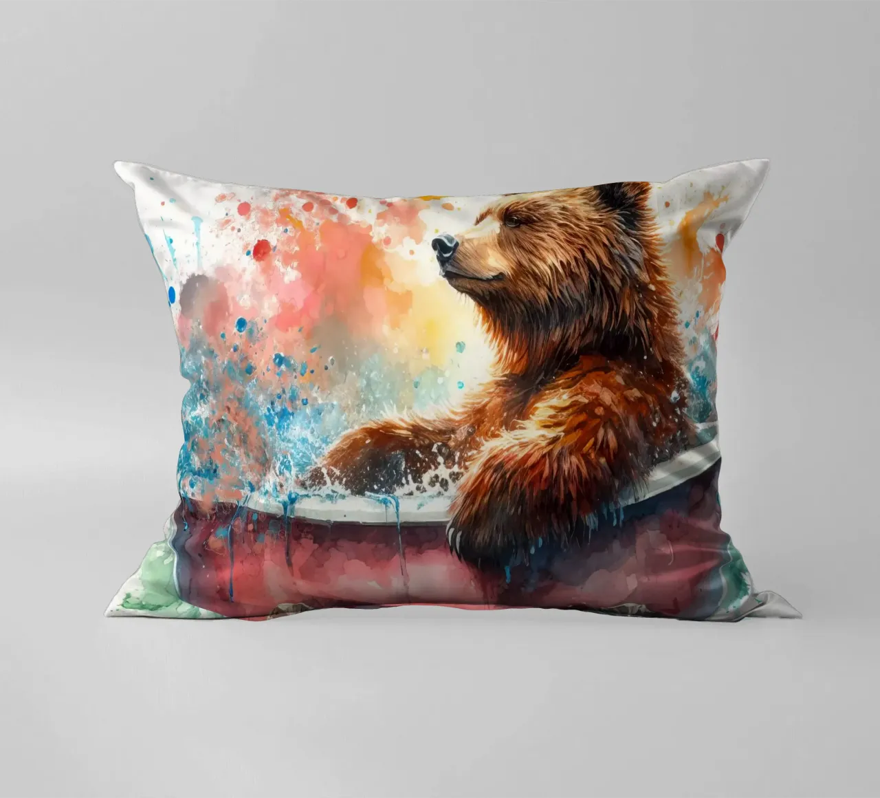 Un orso nella vasca da bagno cuscino da 🎁 ARTVI-SHOP