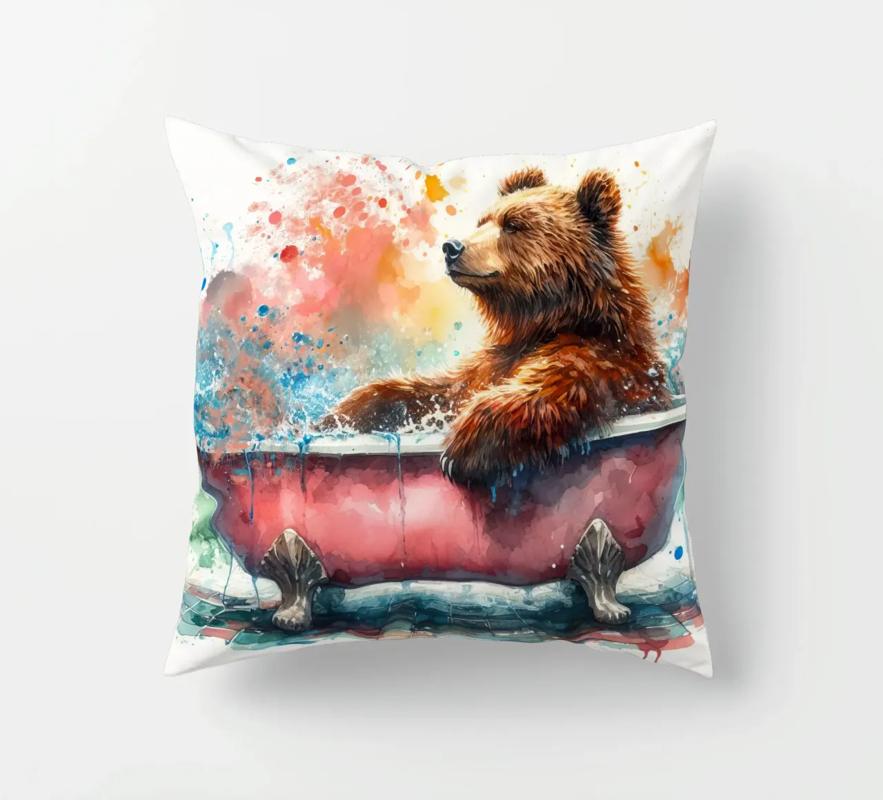 Un orso nella vasca da bagno cuscino da 🎁 ARTVI-SHOP