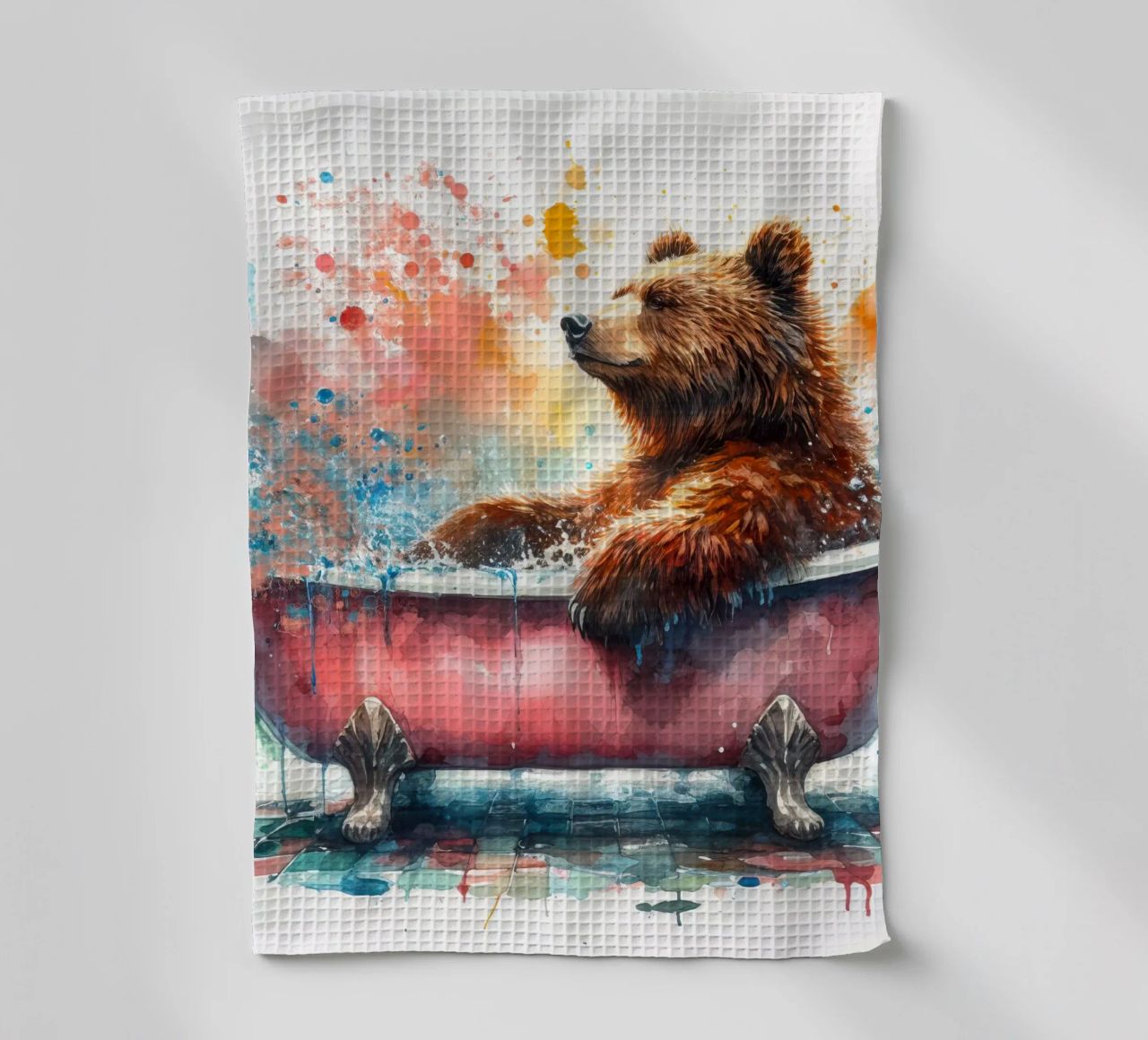 Un ours dans la baignoire torchon de ARTVI-SHOP