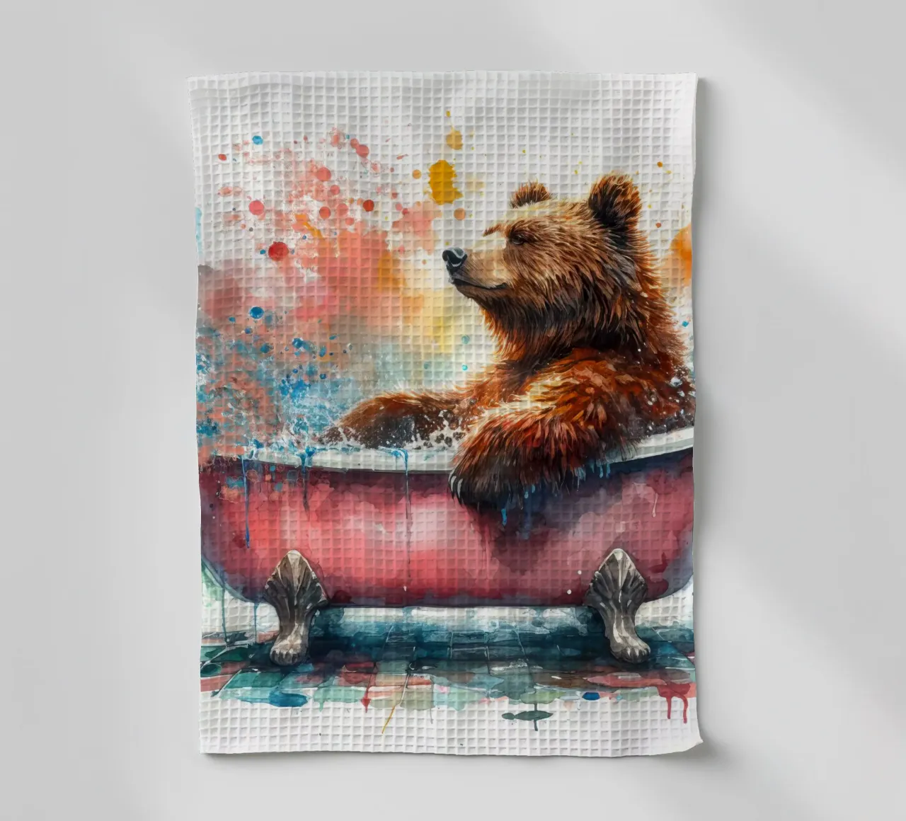 Un oso en la bañera paño de cocina de ARTVI-SHOP