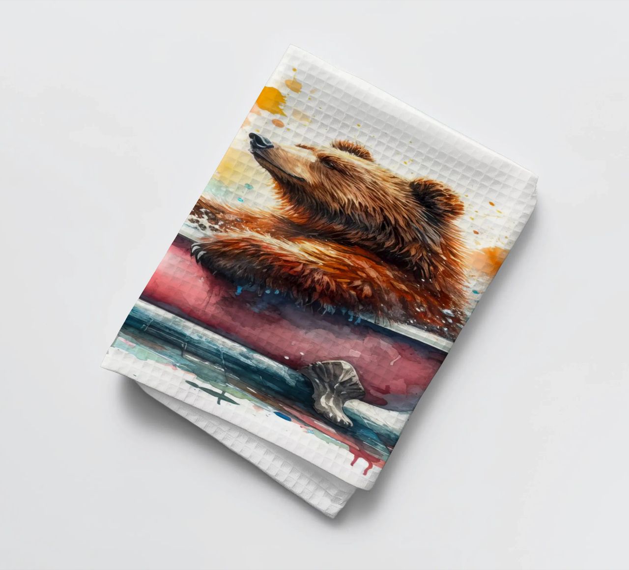 Un ours dans la baignoire torchon de ARTVI-SHOP