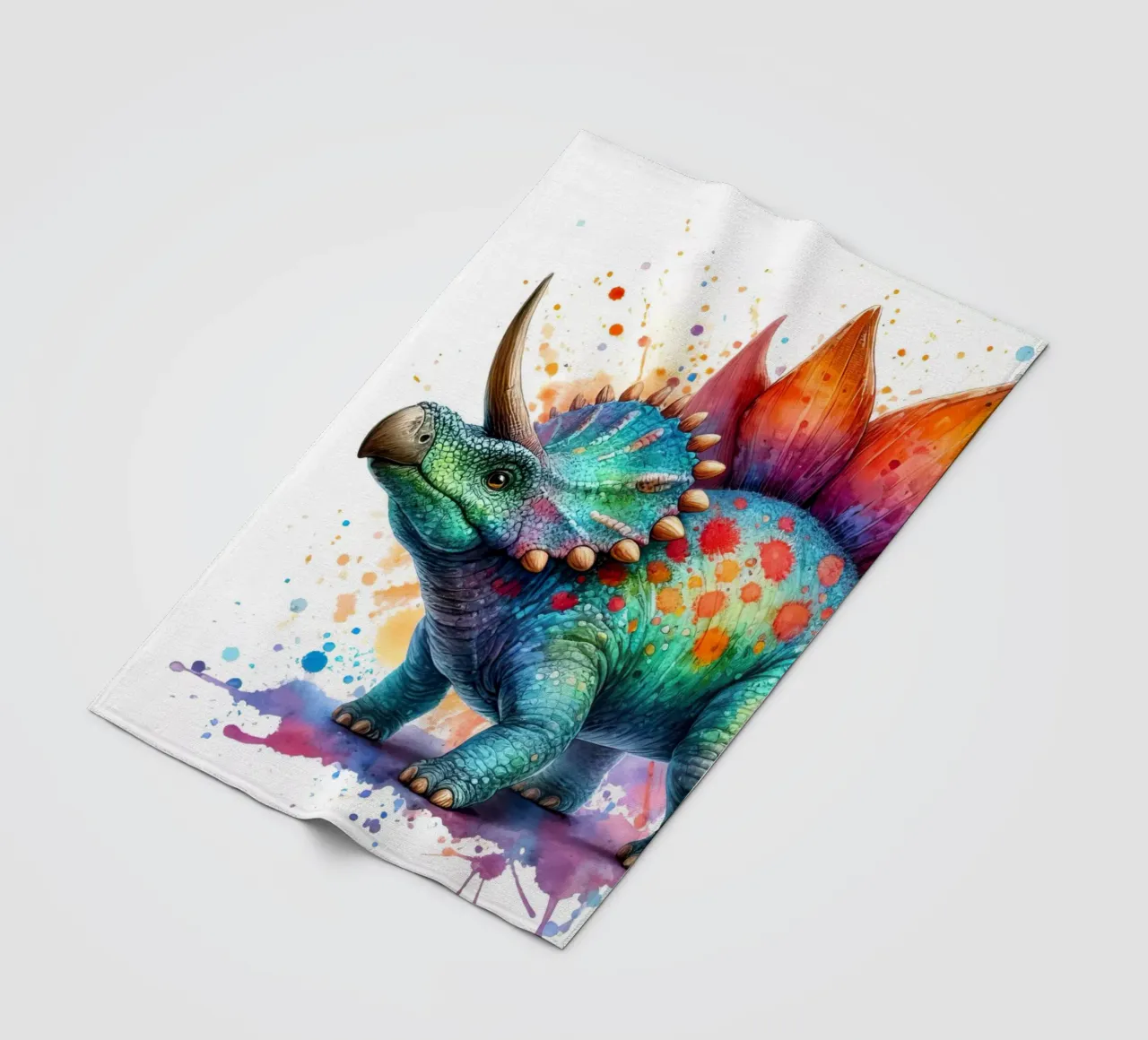 Dinosauro ad acquerello coperta in pile da 🎁 ARTVI-SHOP