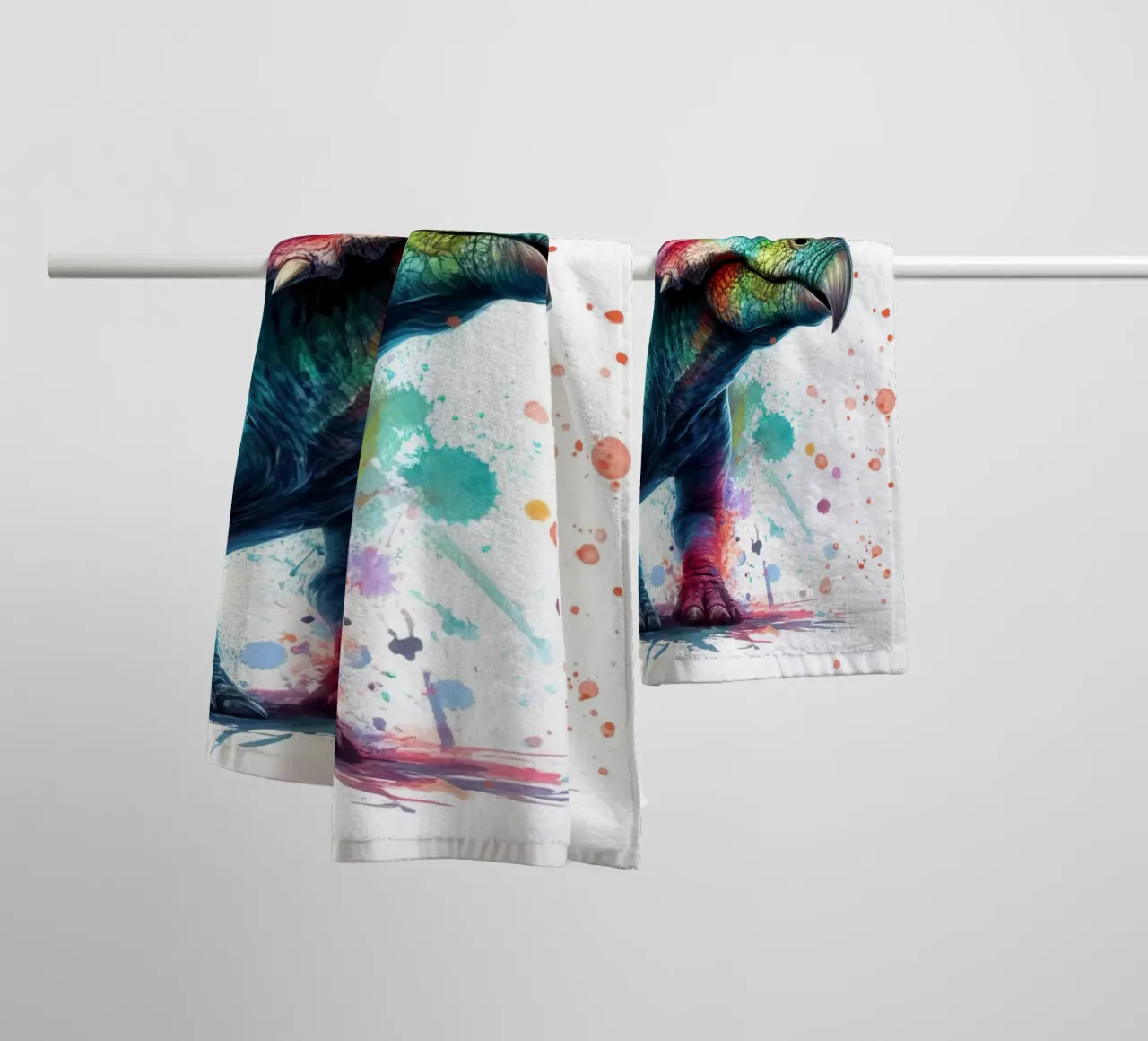 Dinosauro ad acquerello asciugamano da bagno da 🎁 ARTVI-SHOP