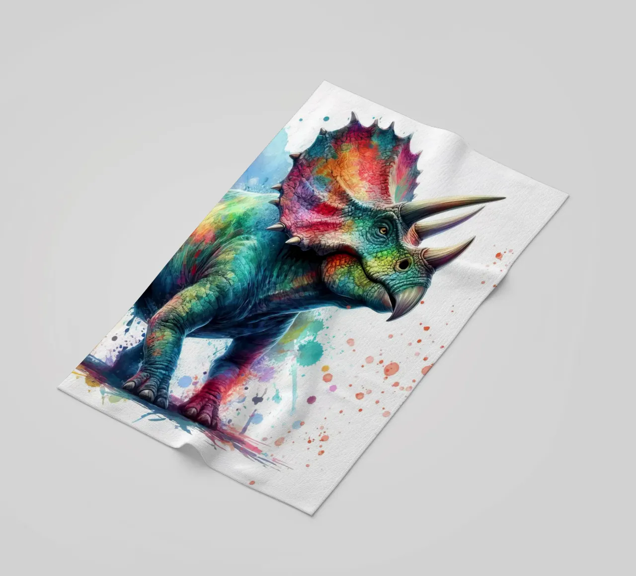Dinosauro ad acquerello telo mare da 🎁 ARTVI-SHOP