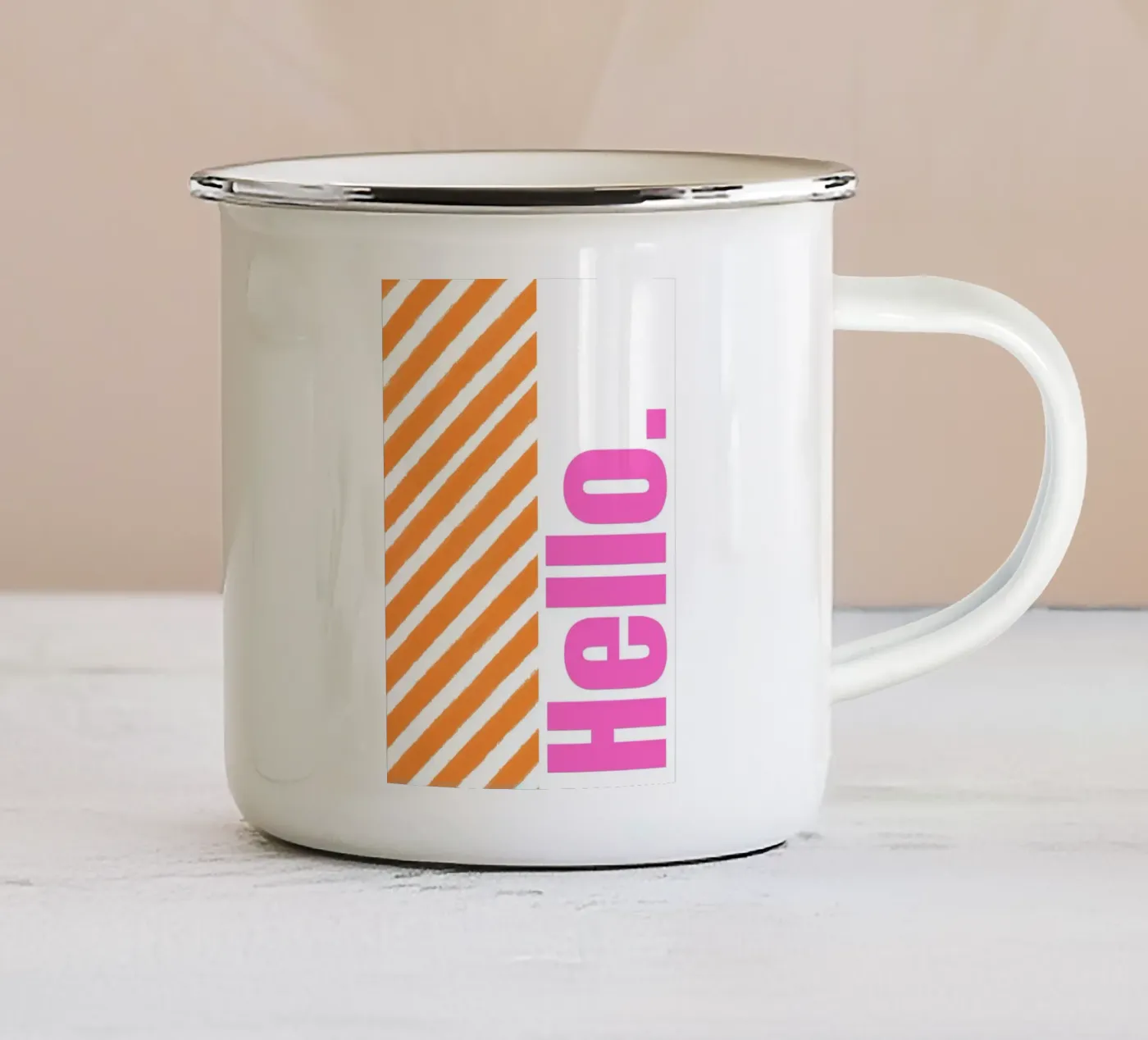 Hellooo enamel mug by Tabea Jule