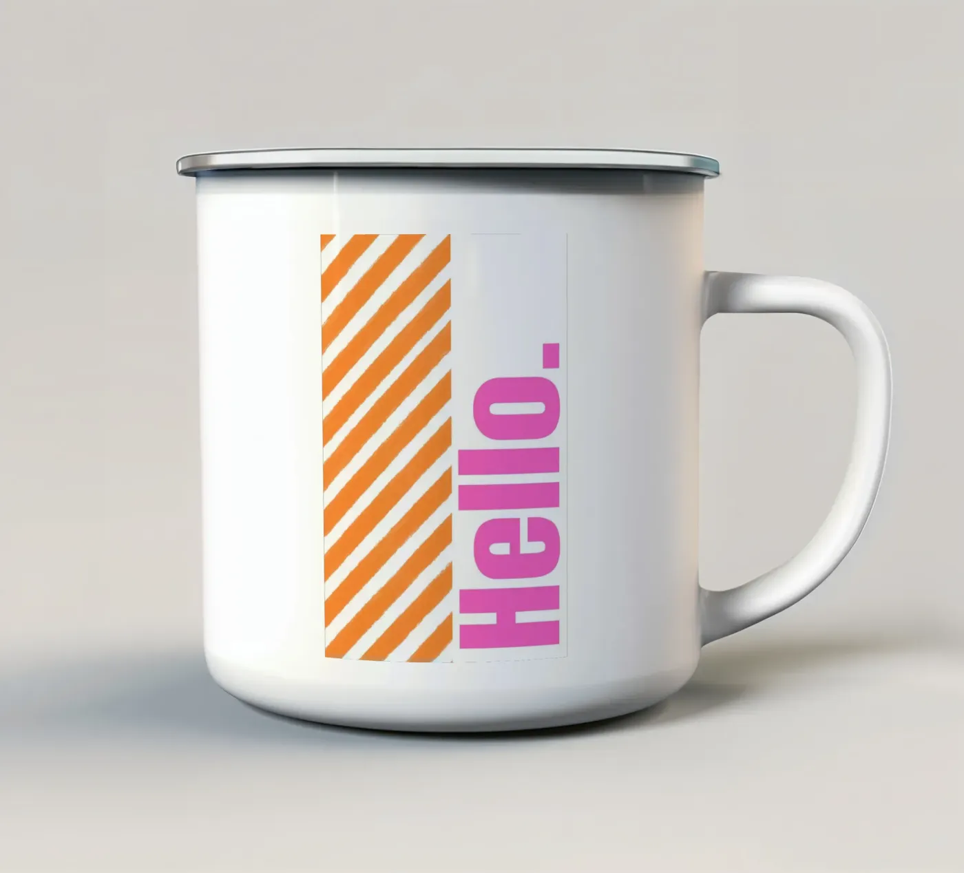 Hellooo enamel mug by Tabea Jule