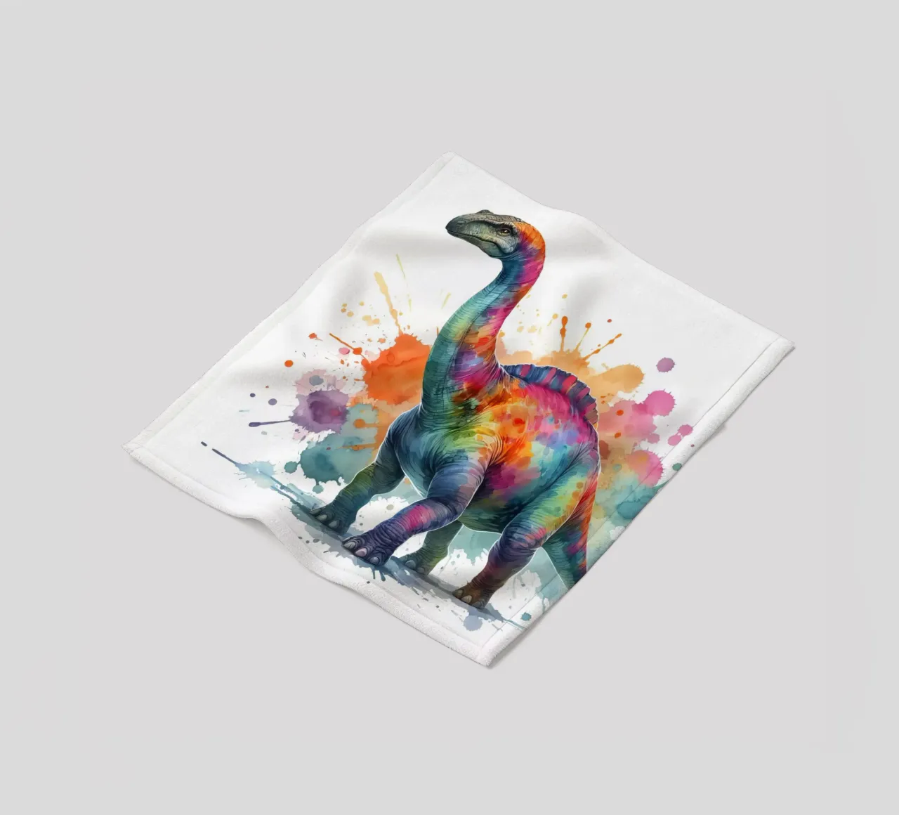 Dinosauro ad acquerello coperta in pile da 🎁 ARTVI-SHOP