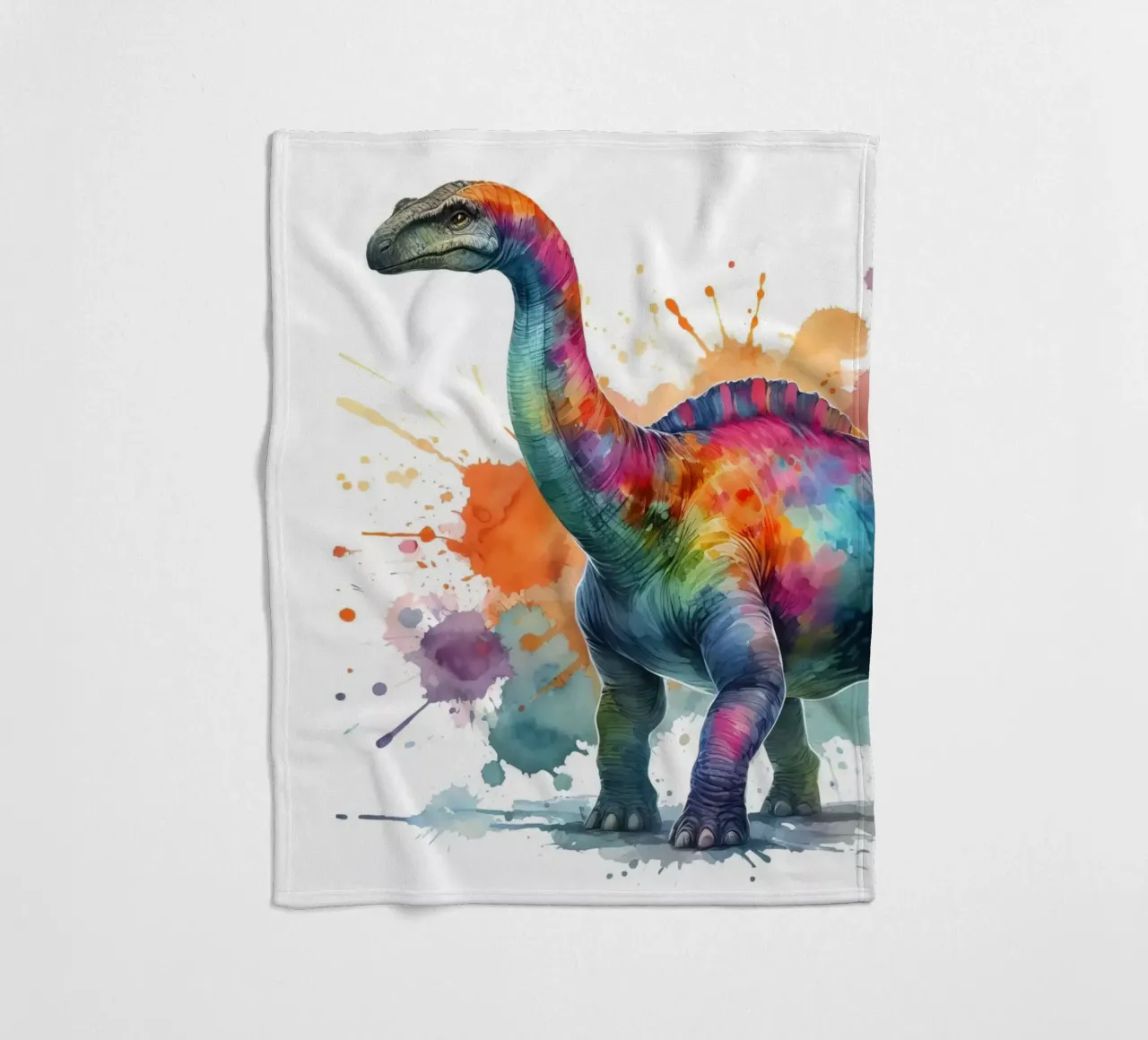Dinosauro ad acquerello coperta in pile da 🎁 ARTVI-SHOP