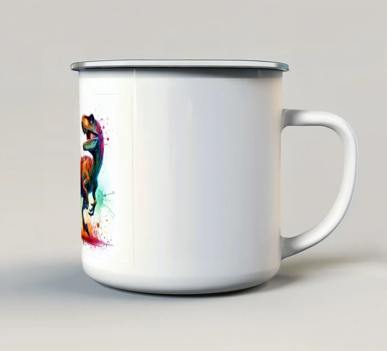 Dinosauro ad acquerello tazza in smalto da ARTVI-SHOP