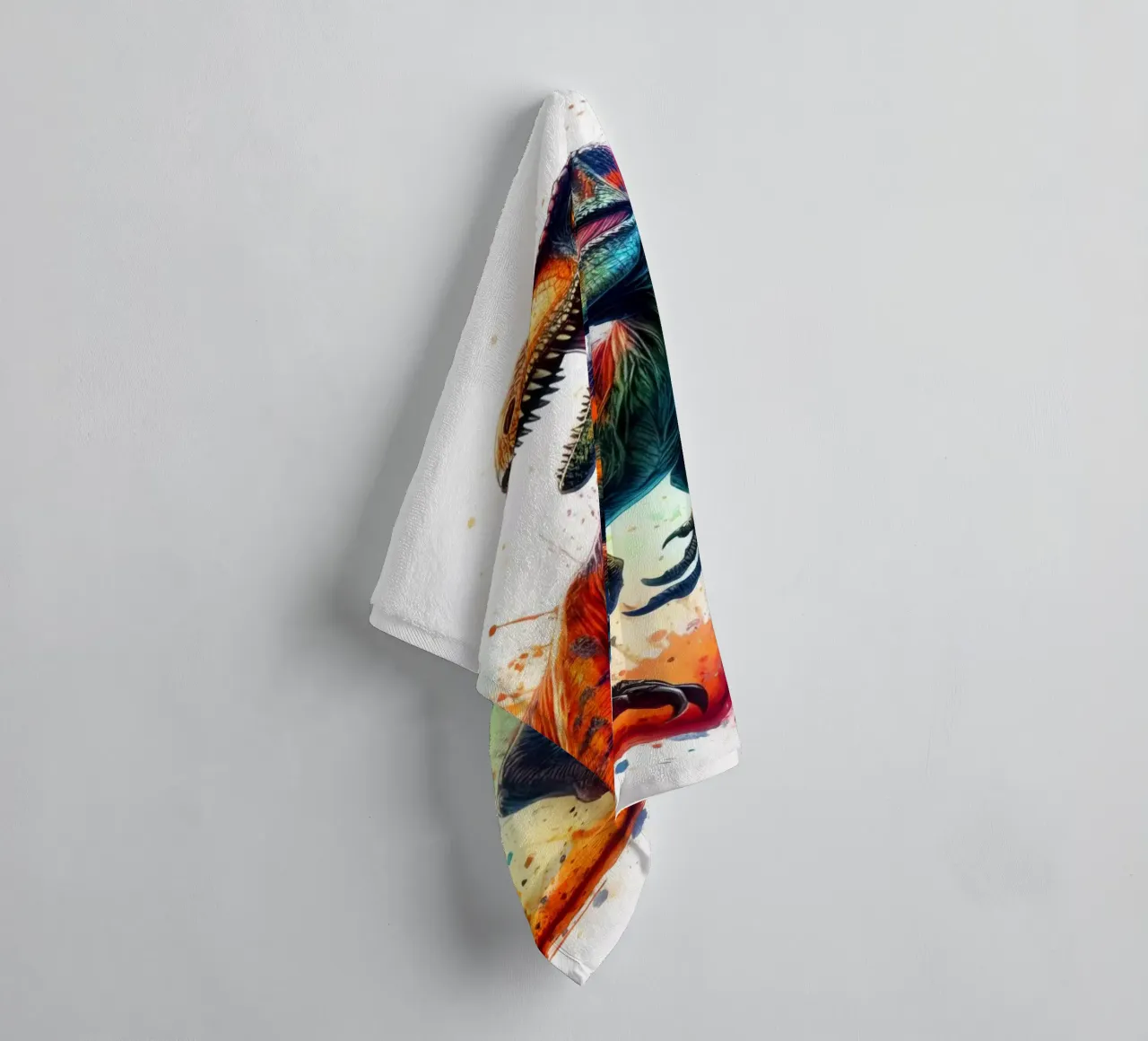 Dinosaur in watercolor towel by 🎁 ARTVI-SHOP