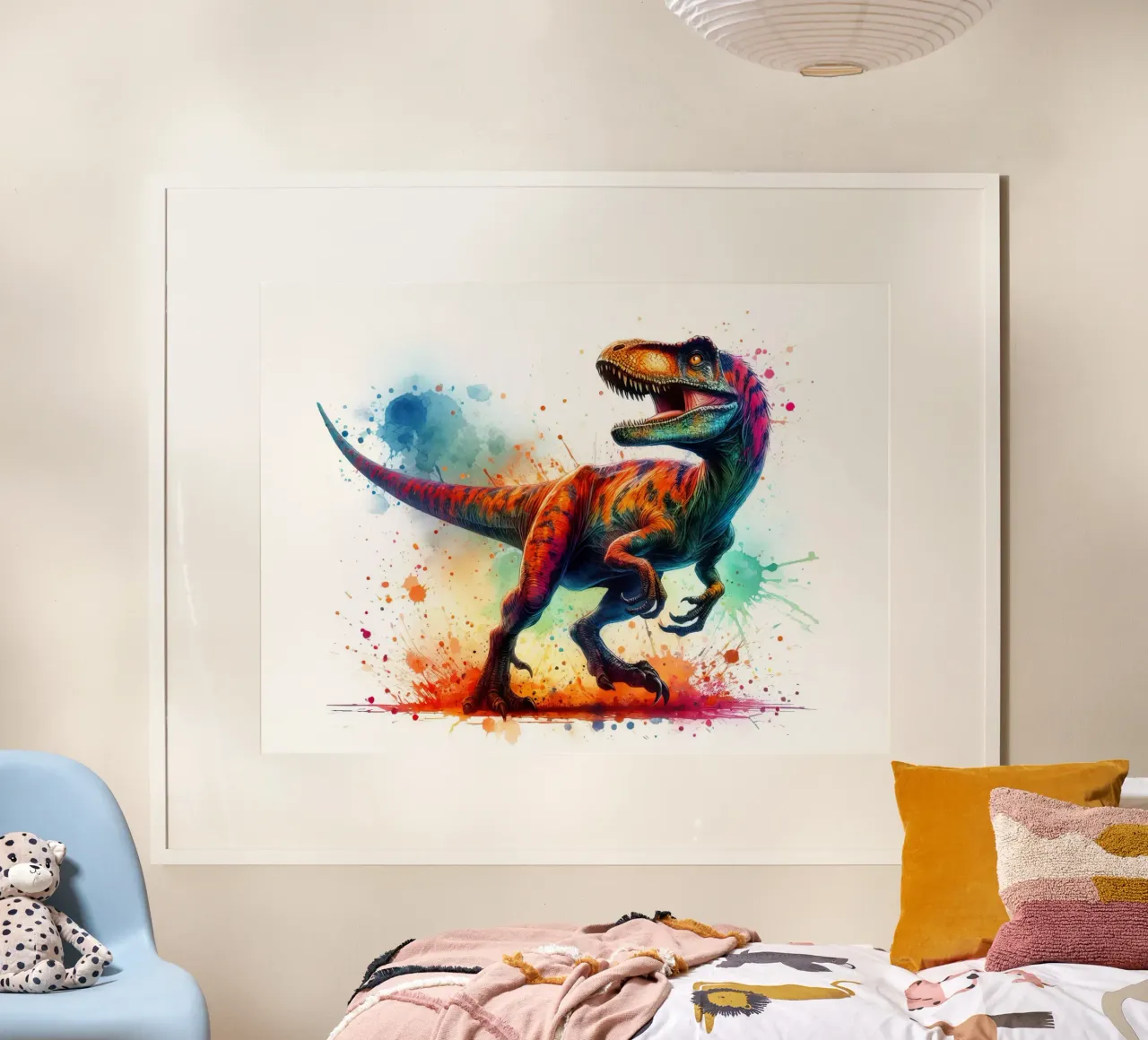 Dinosauro ad acquerello poster da 🎁 ARTVI-SHOP
