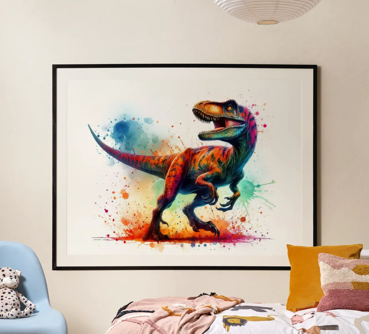 Dinosauro ad acquerello poster da 🎁 ARTVI-SHOP