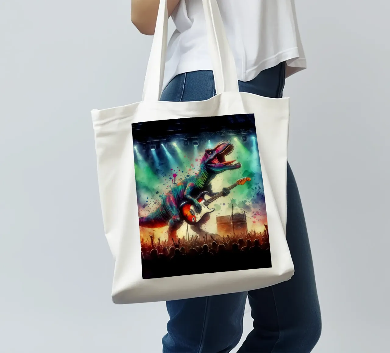 Dinosauro in concerto borsa in juta da 🎁 ARTVI-SHOP