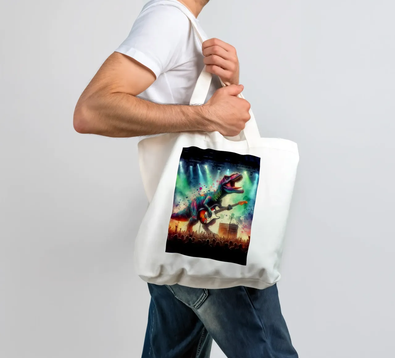 Dinosauro in concerto borsa in juta da 🎁 ARTVI-SHOP