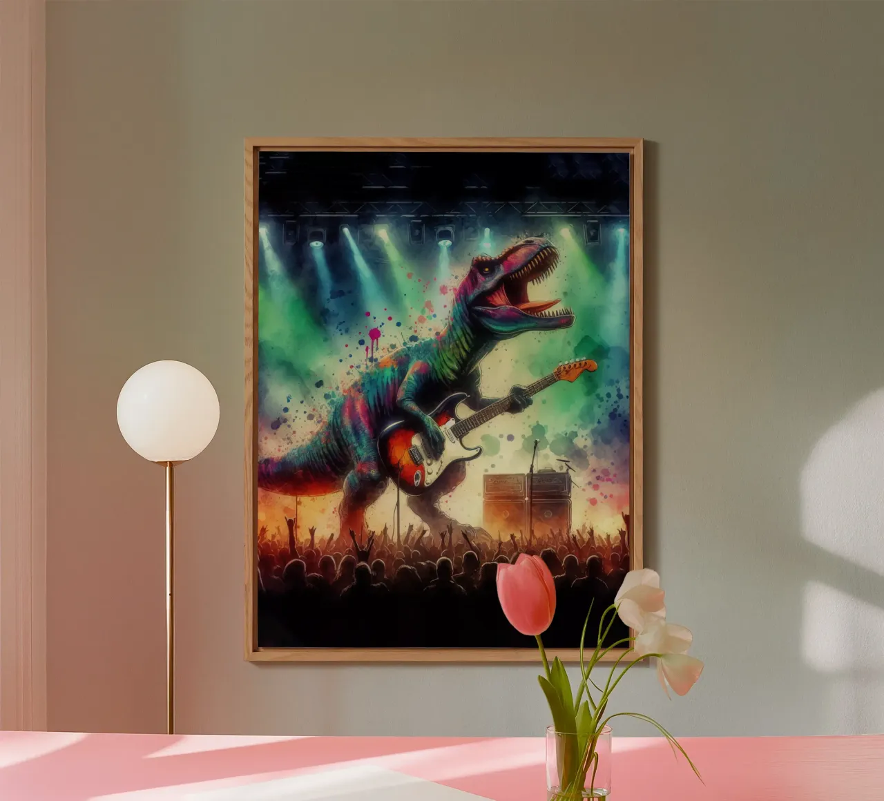 Dinosauro in concerto alluminio dibond da 🎁 ARTVI-SHOP