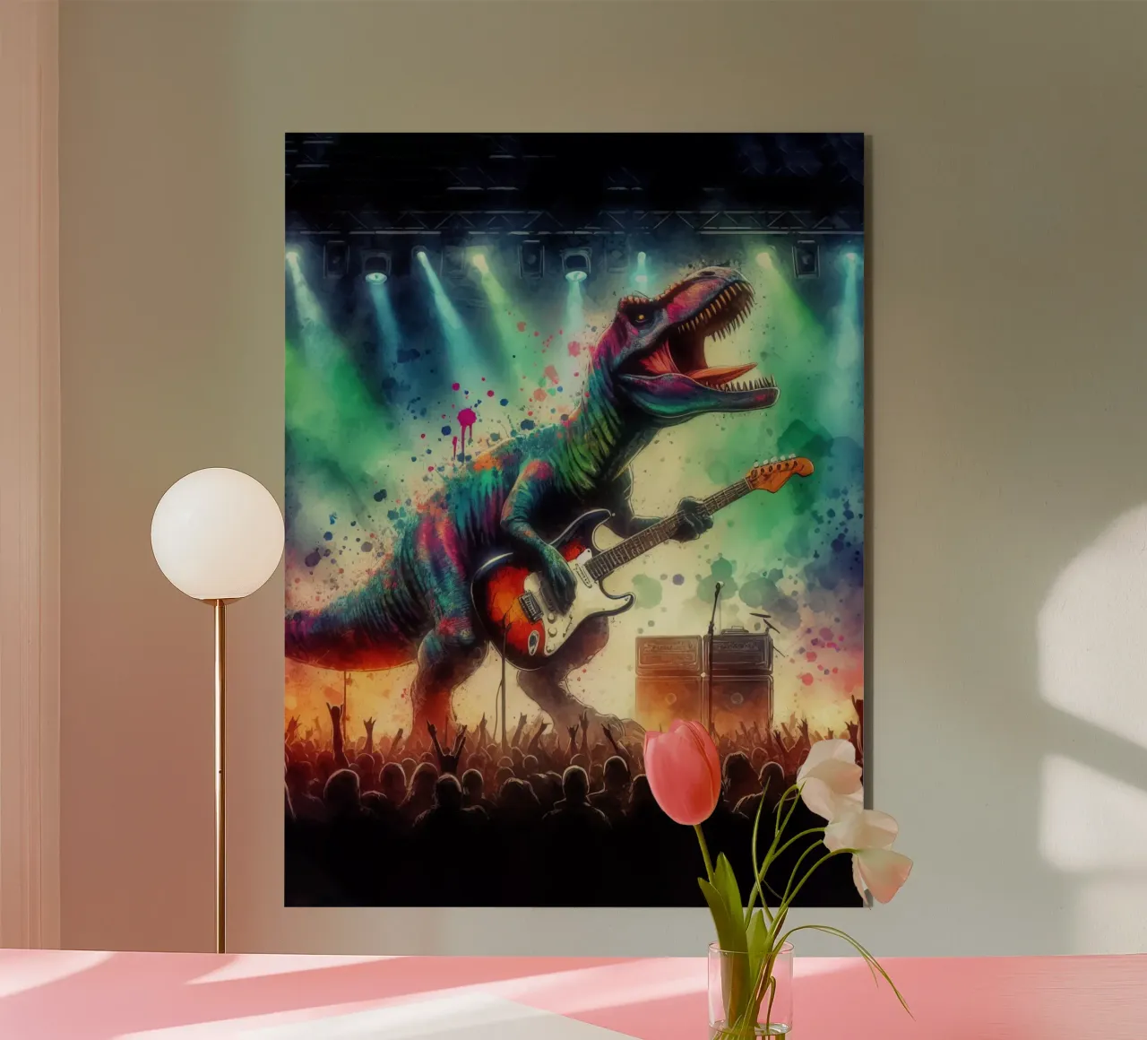 Dinosauro in concerto alluminio dibond da 🎁 ARTVI-SHOP