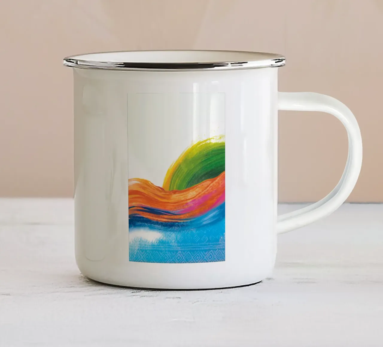 L'arcobaleno della sera tazza in smalto da Artascy Art