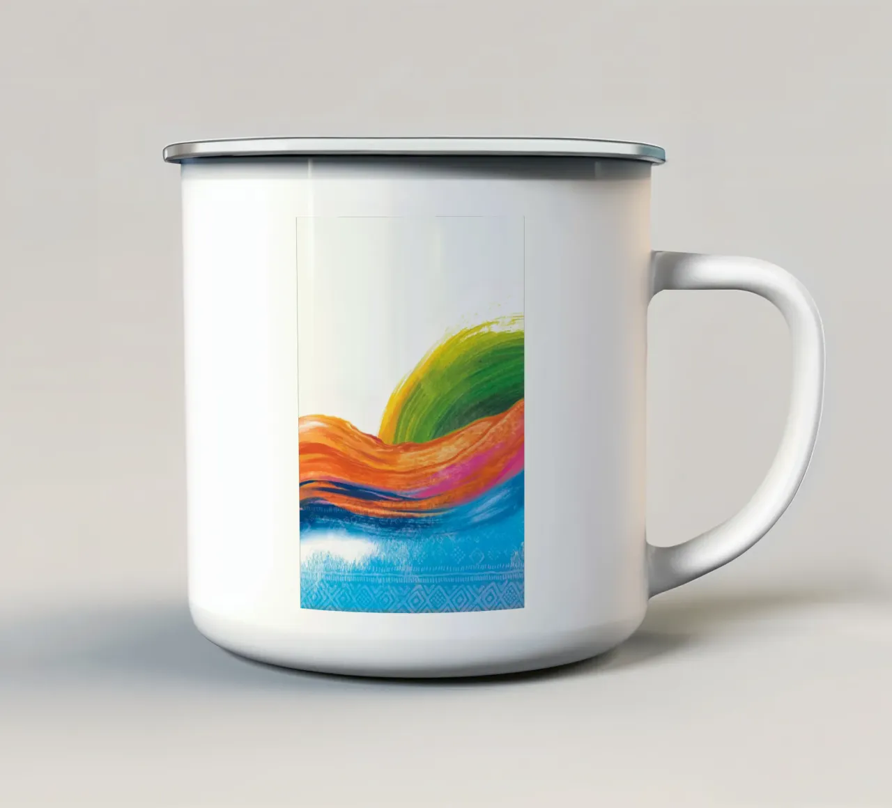 L'arcobaleno della sera tazza in smalto da Artascy Art