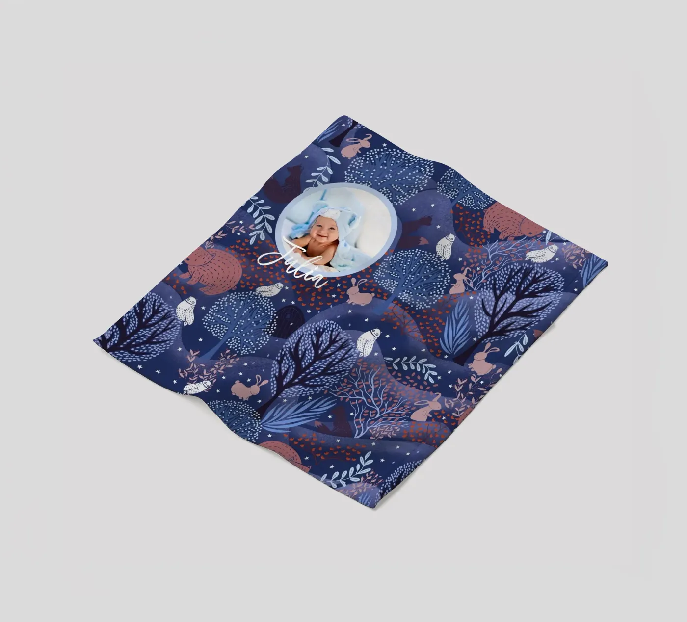 Personalized Magical Woodland Forest Creatures Baby kid art fleecedeken van Studio Patruschka