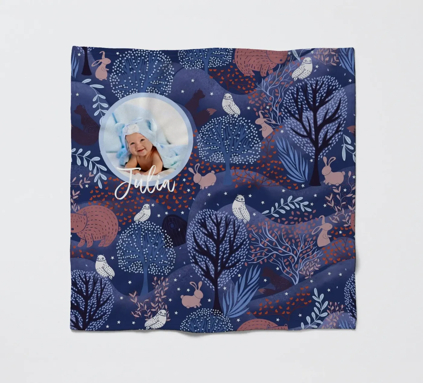 Personalized Magical Woodland Forest Creatures Baby kid art fleecedeken van Studio Patruschka
