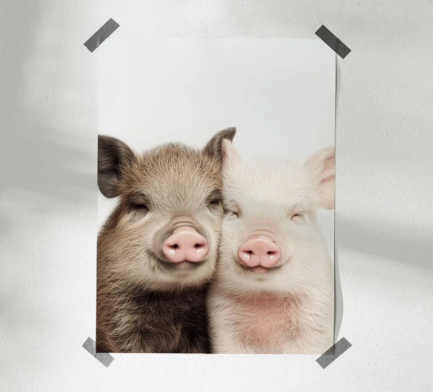 Cuddling Piglets poster by Alva Studio