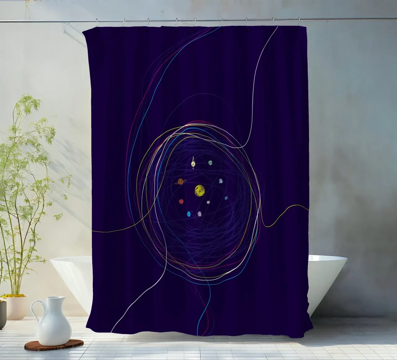 Organic Circle shower curtain by Artascy Art