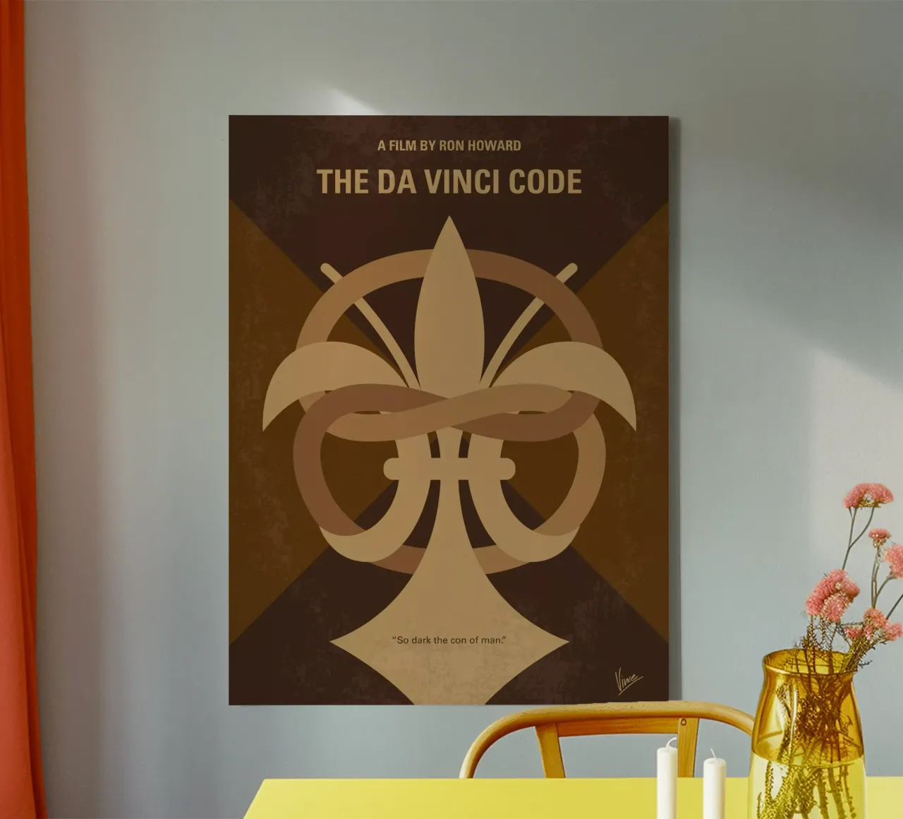No548 My Da Vinci Code minimal movie poster tela da Chungkong