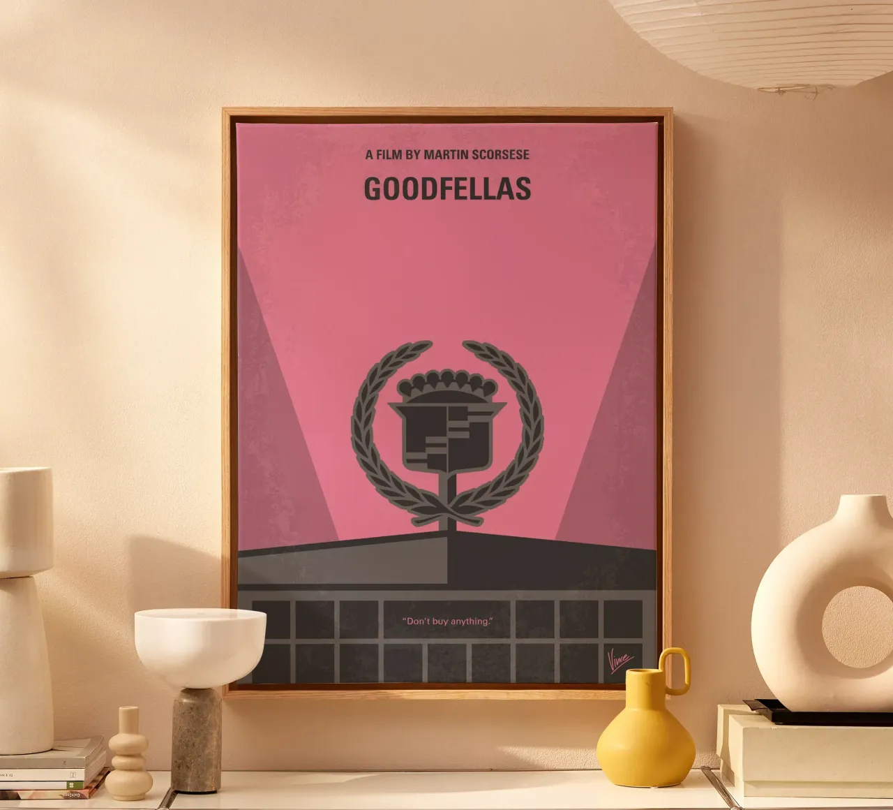 No549 My Goodfellas minimal movie poster canvas met Baklijst van Chungkong