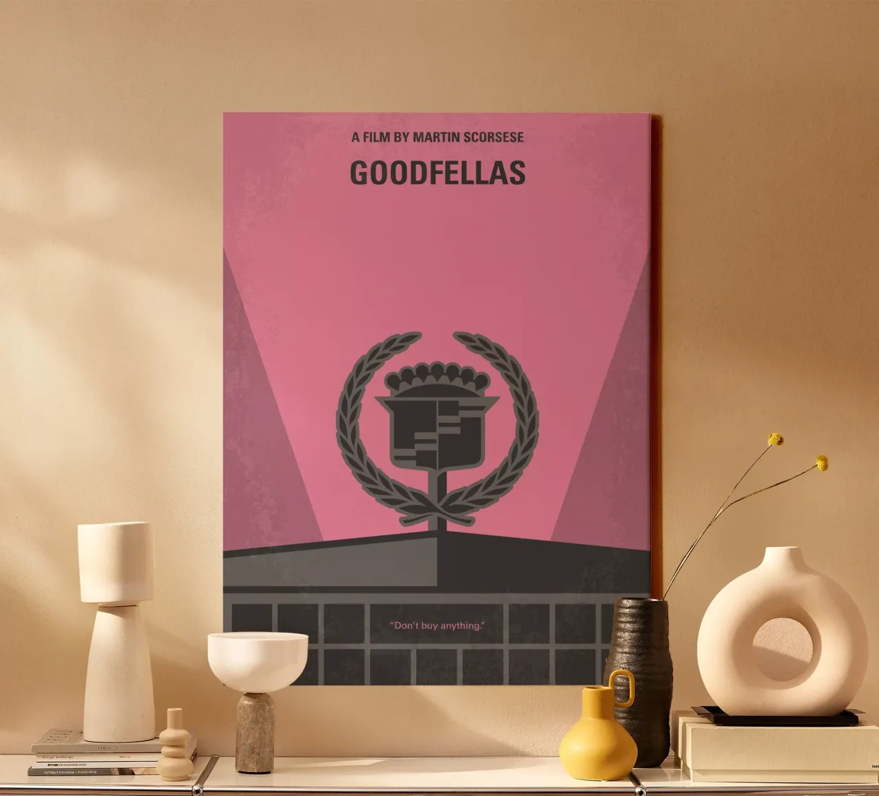 No549 My Goodfellas minimal movie poster canvas met Baklijst van Chungkong