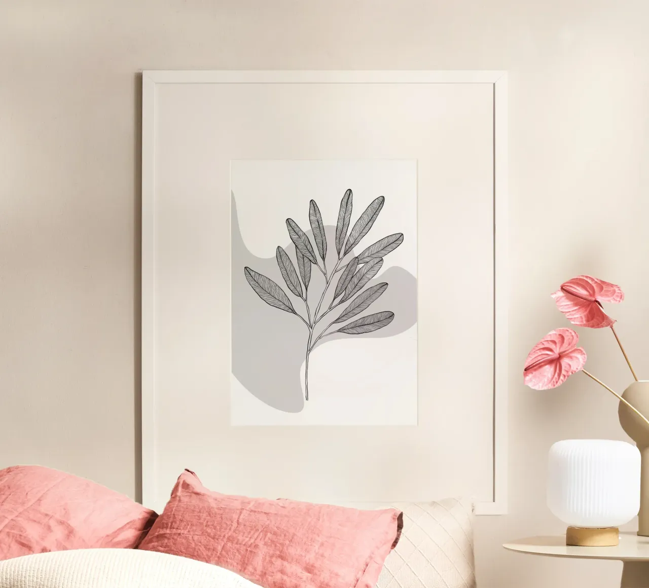 Grigio deserto poster con telaio in plastica da Artascy Art