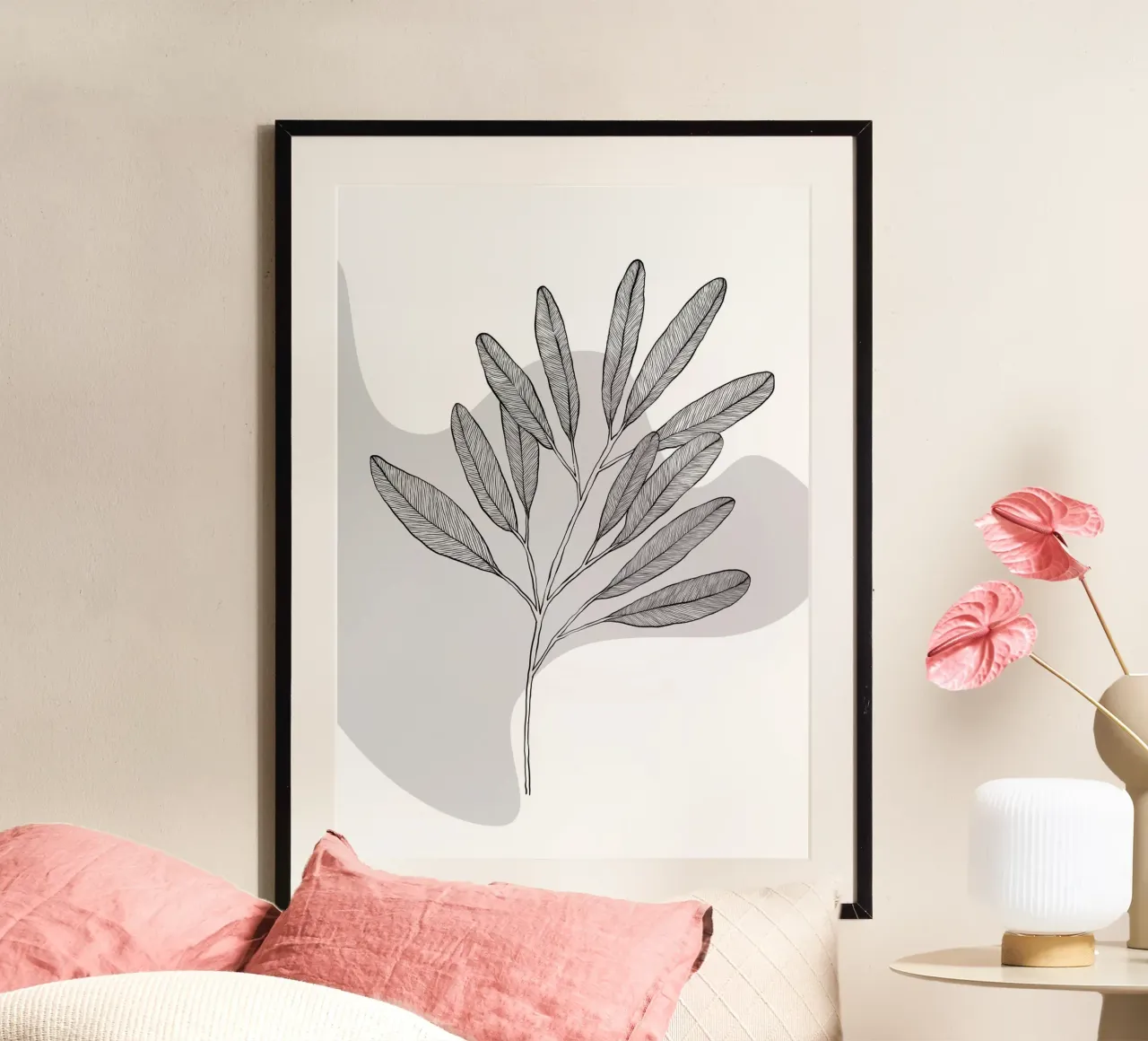 Grigio deserto poster con telaio in plastica da Artascy Art