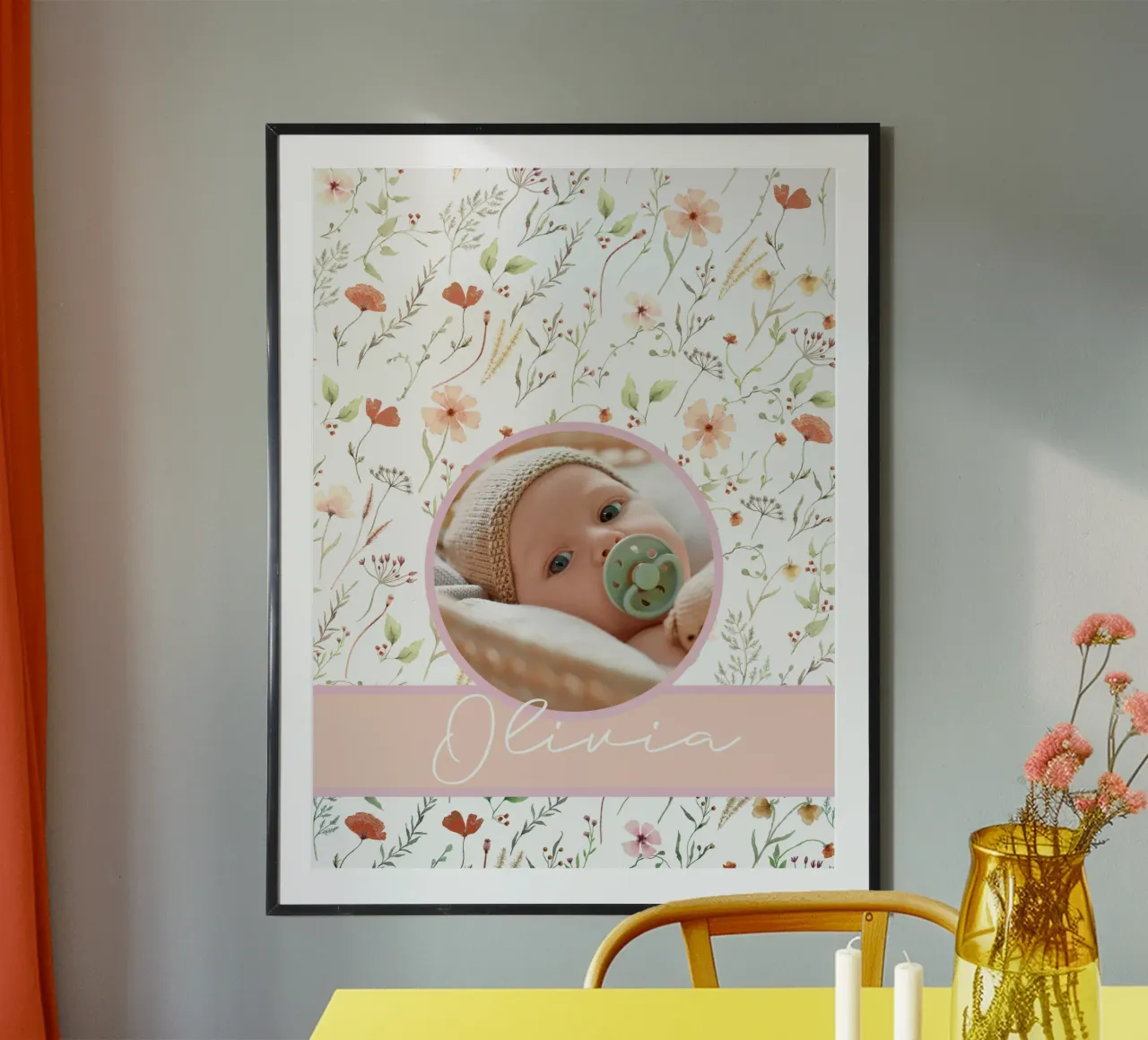 Sogni di fiori selvatici personalizzati - Stampa artistica floreale per bambini poster con telaio in plastica da Patruschka’s Patterns