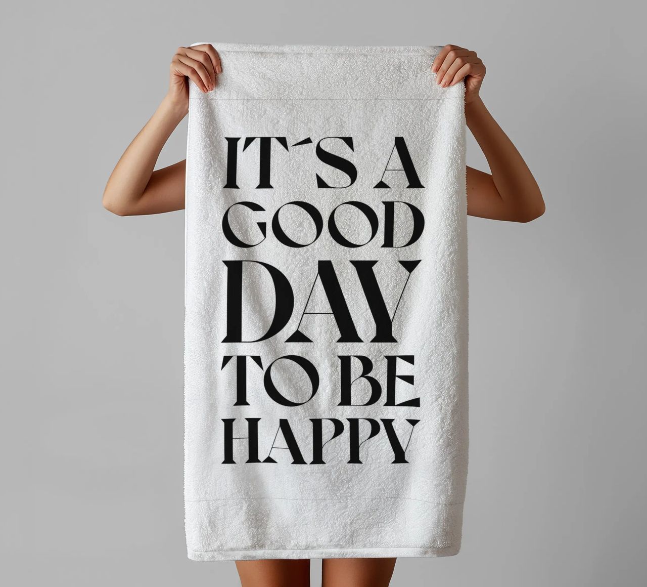 IT´S A GOOD DAY TO BE HAPPY towel by n.4