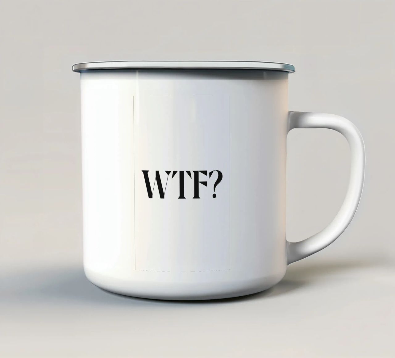 WTF? tazza in smalto da n.4