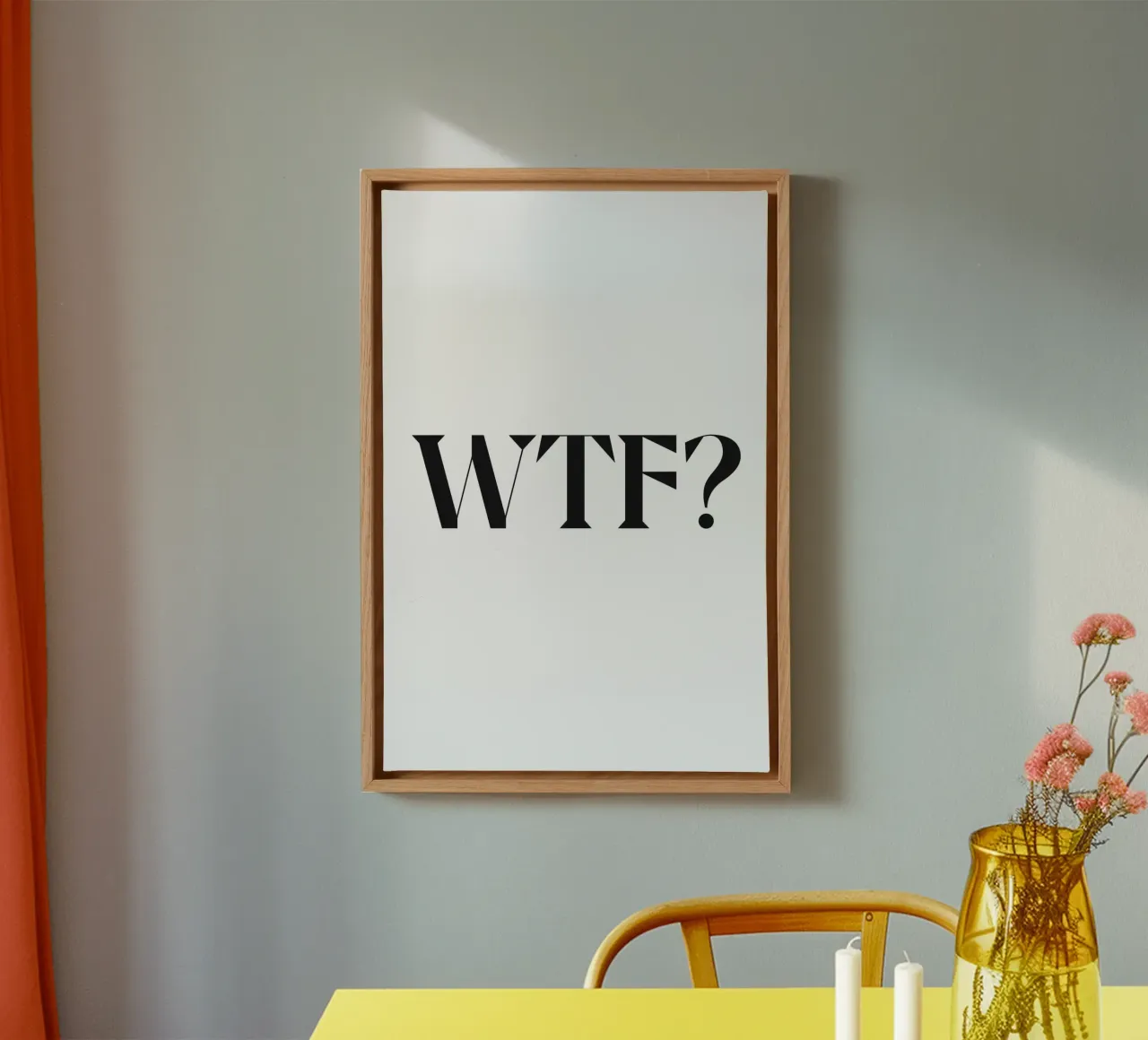 WTF? tela con Cornice a cassetta da n.4