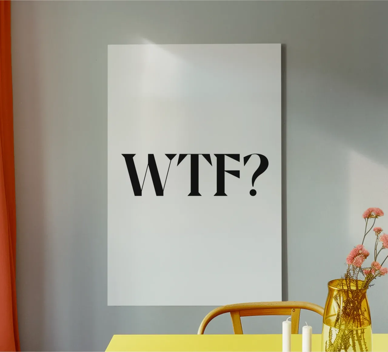 WTF? tela con Cornice a cassetta da n.4