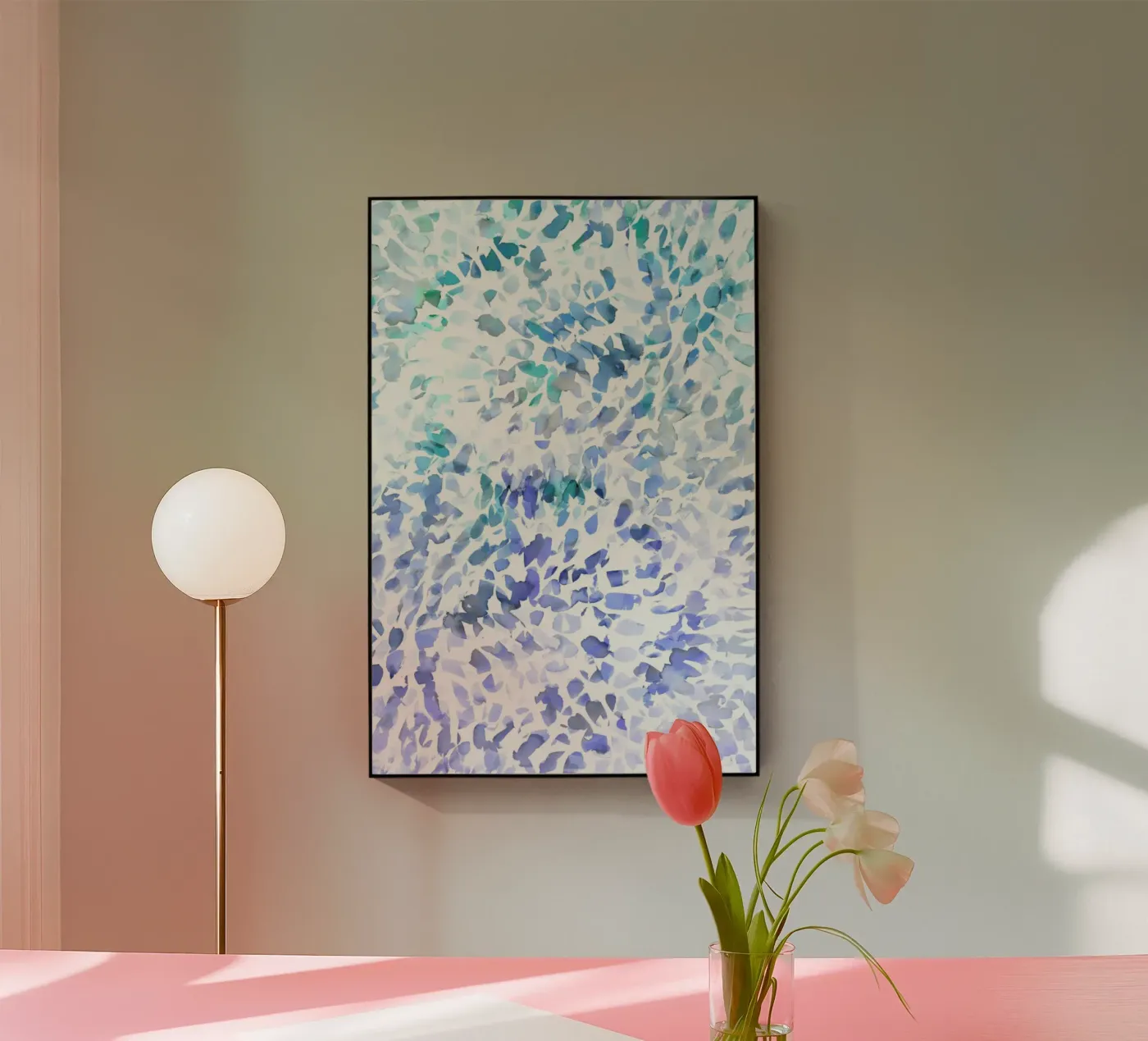 Petal Soft Blue plexiglass da Amy Sia