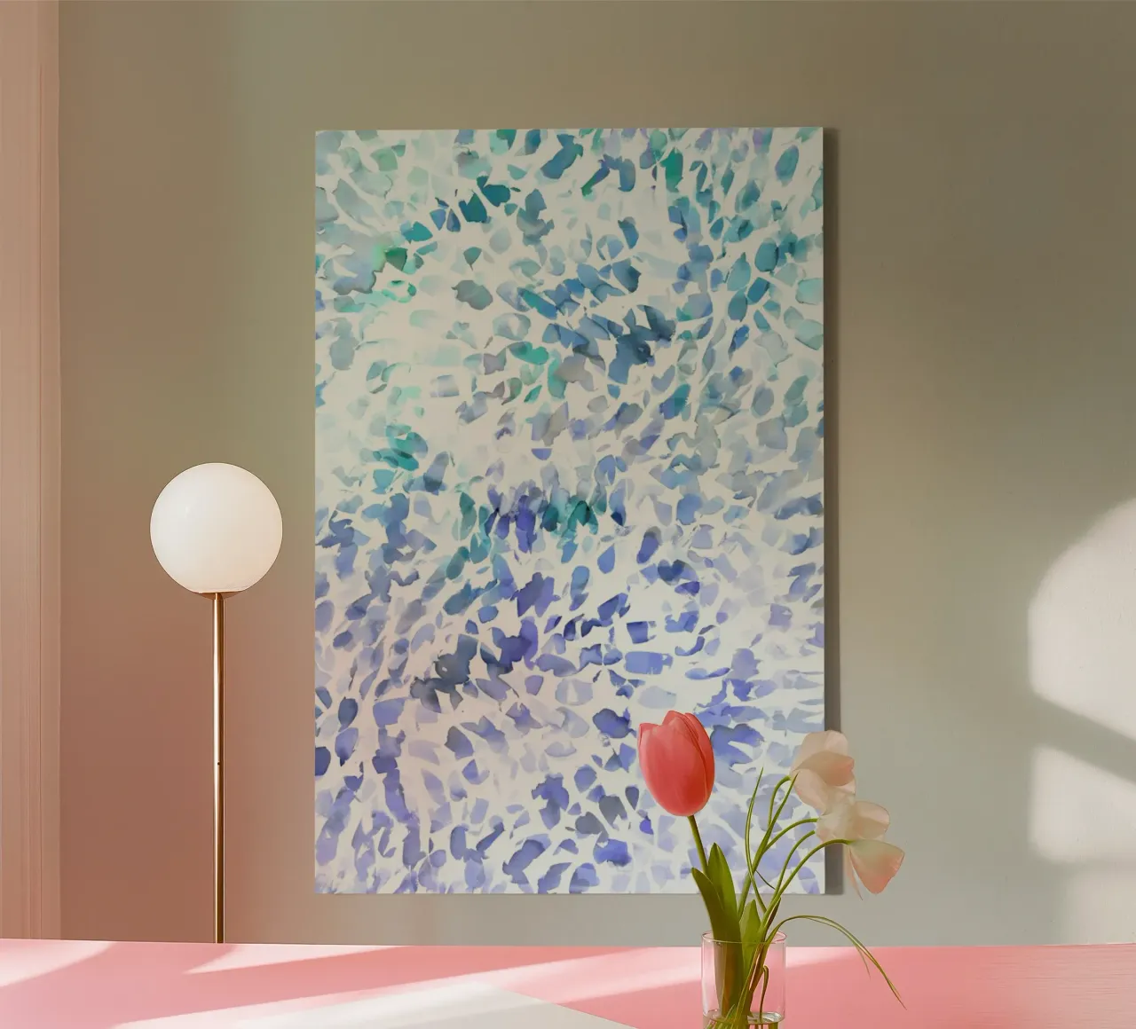 Petal Soft Blue canvas by Amy Sia