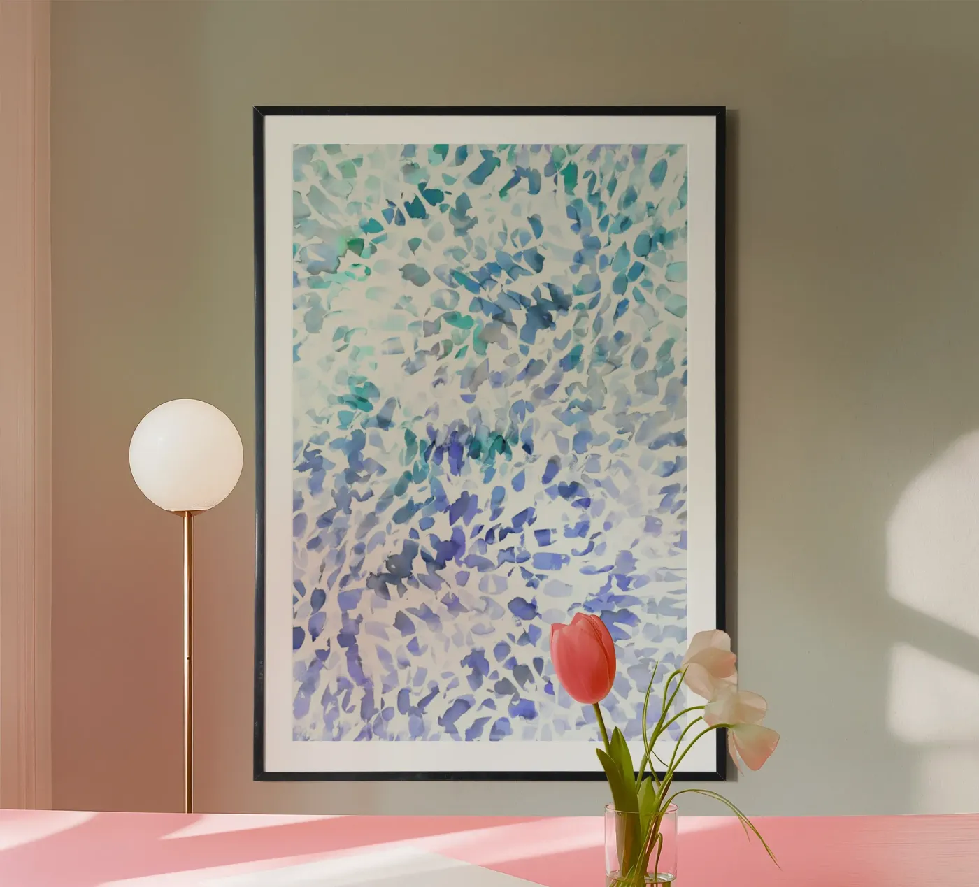 Petal Soft Blue poster da Amy Sia