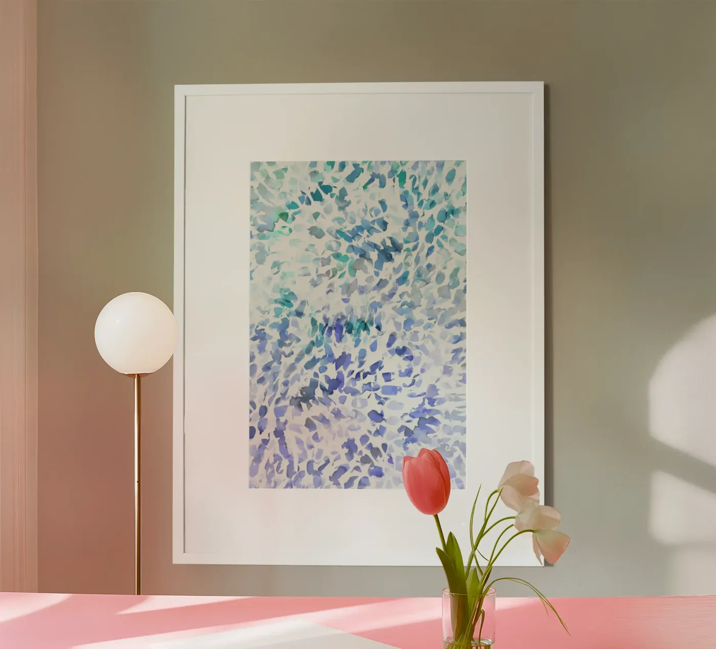 Petal Soft Blue poster da Amy Sia