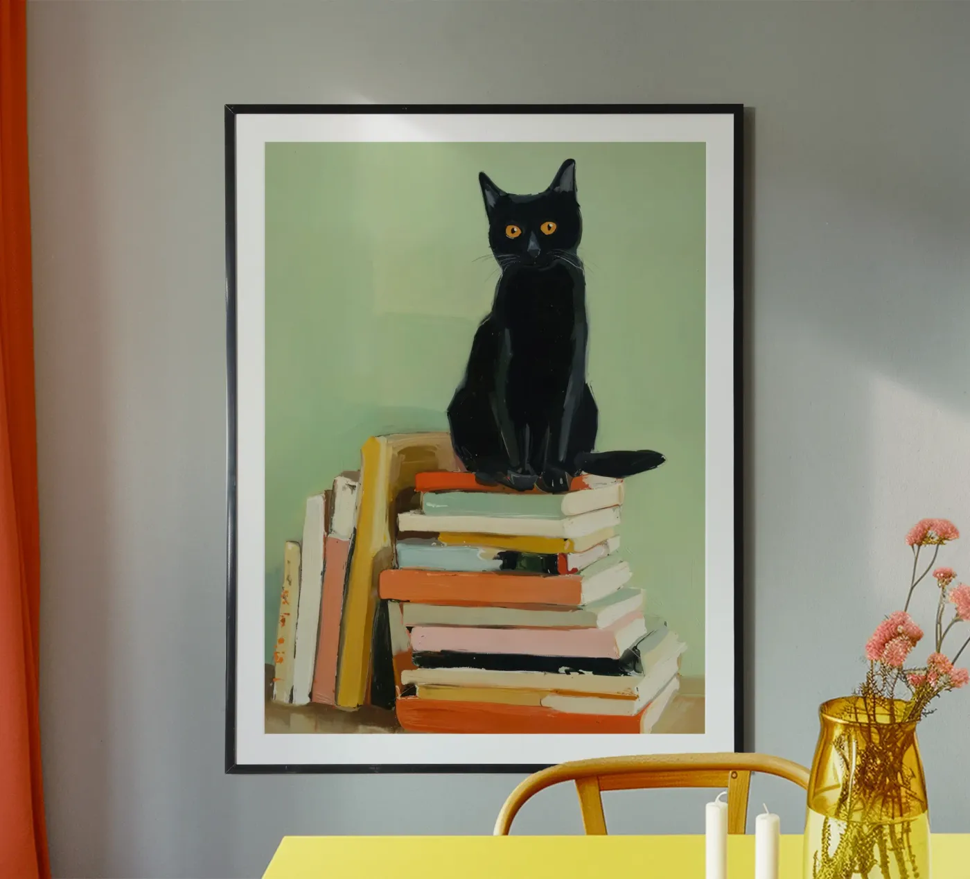 Gatto e libri poster da IamHomeDesigns