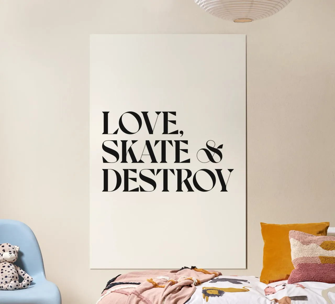 AMARE, PATTINARE E DISTRUGGERE poster con telaio in plastica da n.4